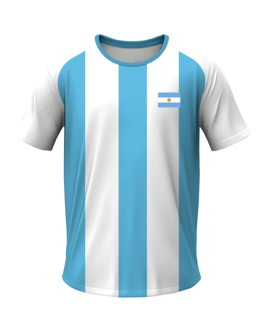 custom sky blue and white striped argentina soccer football jersey for wholesale sports teamwear