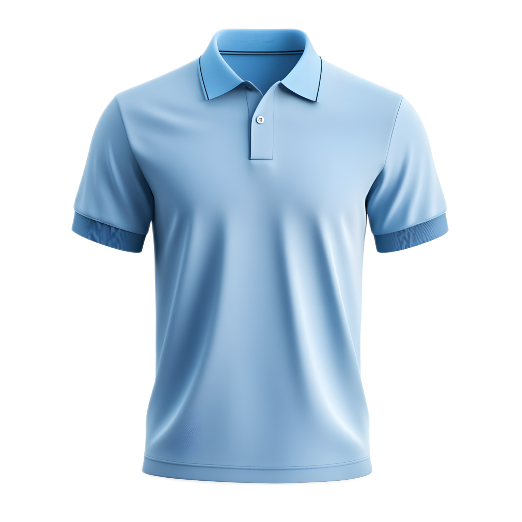 custom light blue performance polo shirt for athletic sportswear and teamwear manufacturing