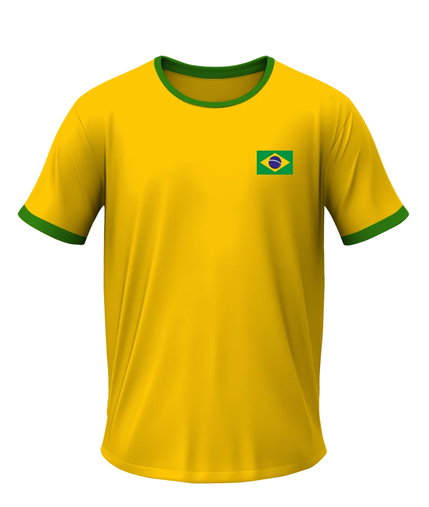 custom yellow brazil soccer football jersey for wholesale teamwear and athletic sportswear