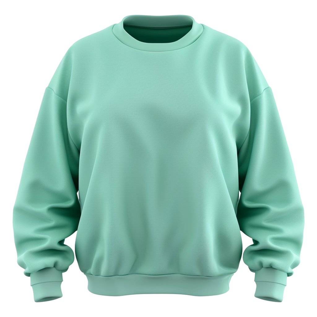 custom mint green crewneck fleece sweatshirt for wholesale leisurewear and activewear manufacturing