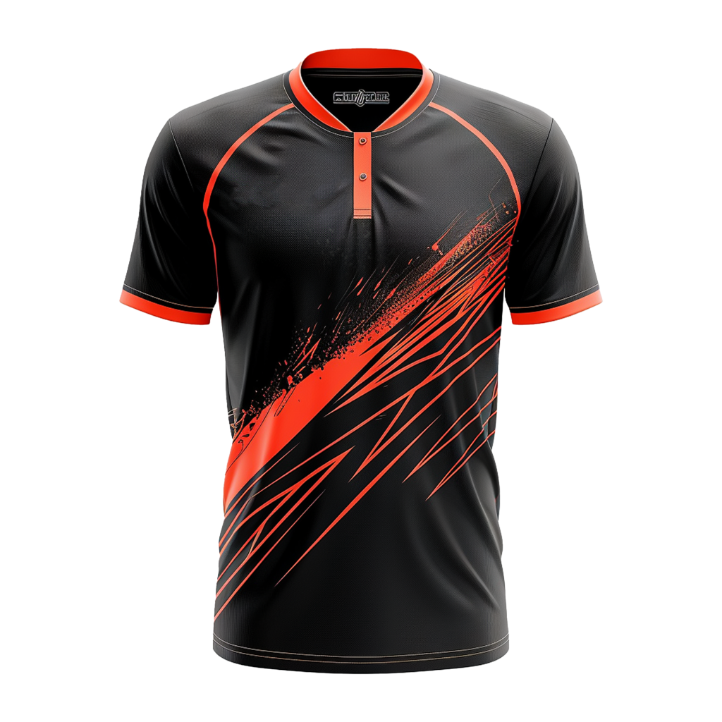 custom black and orange sublimated sports training jersey for athletic teamwear wholesale